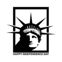 statue de liberté silhouette icône portrait style vecteur, Etats-Unis indépendance journée juillet vecteur