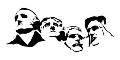 monter rushmore silhouette clipart vecteur, célèbre américain point de repère vecteur