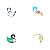 cygne logo et symbole vecteur