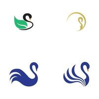 cygne logo et symbole vecteur