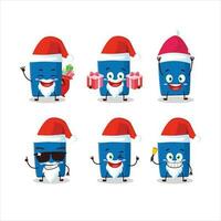 Père Noël claus émoticônes avec Nouveau bleu surligneur dessin animé personnage vecteur