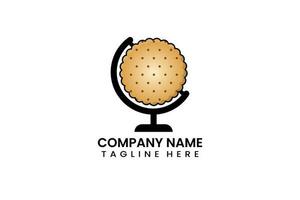 plat globe Voyage biscuit boulangerie logo icône modèle vecteur