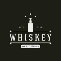 ancien prime whisky logotype étiquette avec main caractères. pour les boissons , rhum, pub, entreprise. vecteur