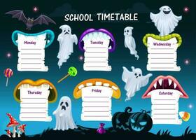 école calendrier programme modèle, Halloween vecteur