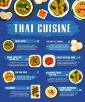 thaïlandais nourriture cuisine, à M Miam soupe et poulet curry vecteur