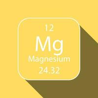 magnésium symbole avec longue ombre conception. chimique élément de le périodique tableau. vecteur illustration.