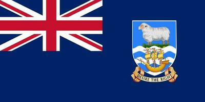 drapeau des îles malouines, couleurs officielles et proportion. illustration vectorielle. vecteur