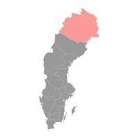 norrbotten comté carte, Province de Suède. vecteur illustration.