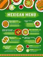 mexicain nourriture, Mexique cuisine menu plats, repas vecteur