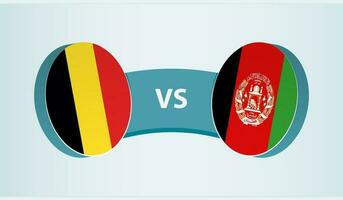 Belgique contre afghanistan, équipe des sports compétition concept. vecteur