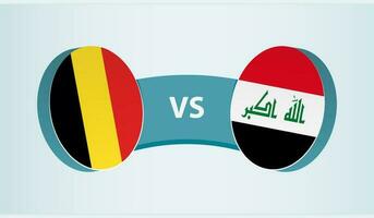 Belgique contre Irak, équipe des sports compétition concept. vecteur