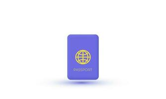 3d réaliste vecteur passeport illustration branché icône moderne style objet symboles illustration isolé sur Contexte