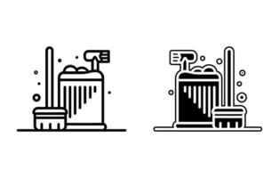 nettoyage Icônes, nettoyage icône contour vecteur, nettoyage outils, nettoyage lineart icône vecteur