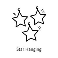 étoile pendaison vecteur contour icône conception illustration. Noël symbole sur blanc Contexte eps dix fichier