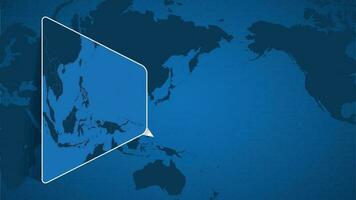 emplacement de Palau sur le monde carte avec agrandi carte de Palau avec drapeau. vecteur