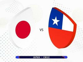 Japon contre Chili le rugby correspondre, international le rugby compétition 2023. vecteur