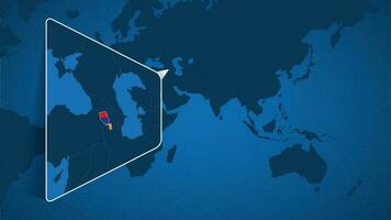 emplacement de Arménie sur le monde carte avec agrandi carte de Arménie avec drapeau. vecteur