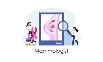mammologue concept consultation avec médecin à propos Sein maladie idée de soins de santé et médical vecteur