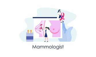 mammologue concept consultation avec médecin à propos Sein maladie idée de soins de santé et médical vecteur