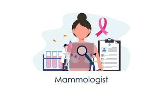 mammologue concept consultation avec médecin à propos Sein maladie idée de soins de santé et médical vecteur