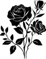 des roses, noir et blanc vecteur illustration