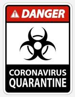 signe de quarantaine de coronavirus danger vecteur