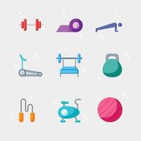 collection d'icônes de gym vecteur