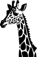 girafe - noir et blanc isolé icône - vecteur illustration