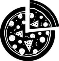 Pizza - minimaliste et plat logo - vecteur illustration