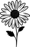 Marguerite, noir et blanc vecteur illustration