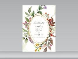 carte d'invitation de mariage élégant floral vecteur