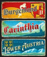 Burgenland, carinthie, inférieur L'Autriche Région assiettes vecteur