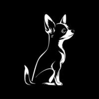 chihuahua - noir et blanc isolé icône - vecteur illustration