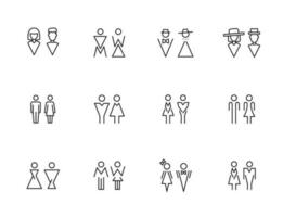 toilette Icônes et symboles, Masculin et femelle salle de repos vecteur