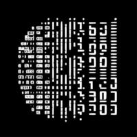 binaire code - minimaliste et plat logo - vecteur illustration