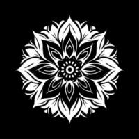 mandala - noir et blanc isolé icône - vecteur illustration