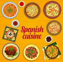 Espagnol cuisine menu couverture, Cadre de Espagne vaisselle vecteur