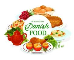 danois cuisine nourriture menu vaisselle scandinave repas vecteur