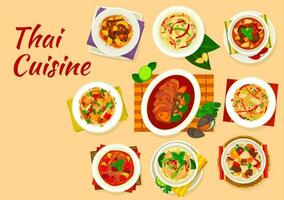 thaïlandais cuisine vaisselle de Viande et légume nourriture vecteur