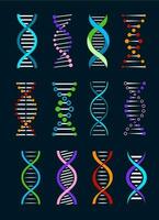 ADN hélix isolé Icônes, la génétique, biotechnologie vecteur