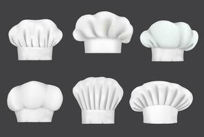 réaliste chef Chapeaux, cuisinier casquettes et boulanger tuques vecteur