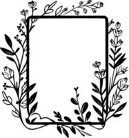 floral Cadre - minimaliste et plat logo - vecteur illustration