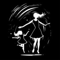 Danse - noir et blanc isolé icône - vecteur illustration