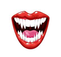 vampire bouche avec dents, effrayant monstre sourire masque vecteur