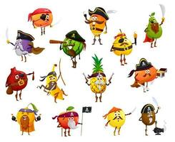 fruit pirate, corsaire et boucanier personnages vecteur