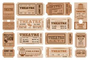 théâtre rétro des billets, théâtre admet modèles vecteur