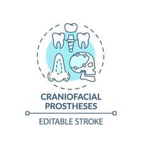 icône de concept de prothèses craniofaciales vecteur
