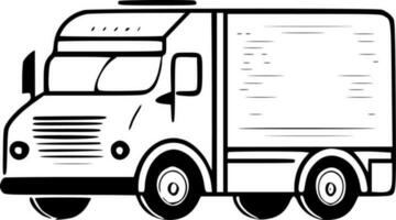 camion, minimaliste et Facile silhouette - vecteur illustration