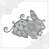 mandala de rhinocéros. éléments décoratifs vintage. motif oriental, illustration vectorielle. vecteur