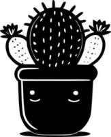 cactus - minimaliste et plat logo - vecteur illustration